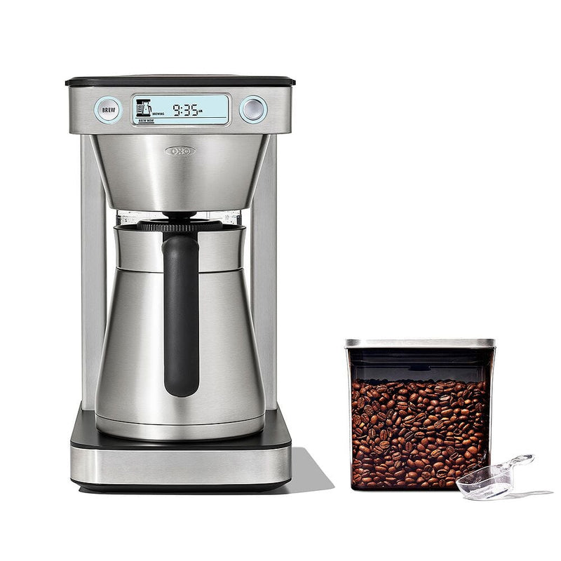 12-Cup Coffee Maker with Podless Single-Serve Function & Steel Coffee POP Container (1.7 Qt) with Scoop Bundle X8