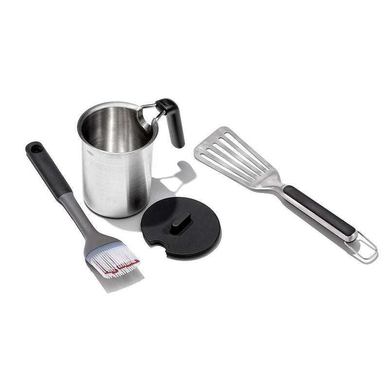 Grilling Basting Pot and Brush Set & Grilling Precision Turner Bundle O7