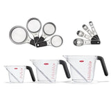 3 Piece Angled Measuring Cup Set & Stainless Steel Measuring Cups and Spoons Set Bundle E4