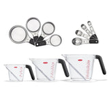 3 Piece Angled Measuring Cup Set & Stainless Steel Measuring Cups and Spoons Set Bundle O0