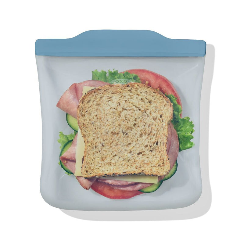 Silicone Reusable Bag  Sandwich (28 oz) - Ocean Blue M1