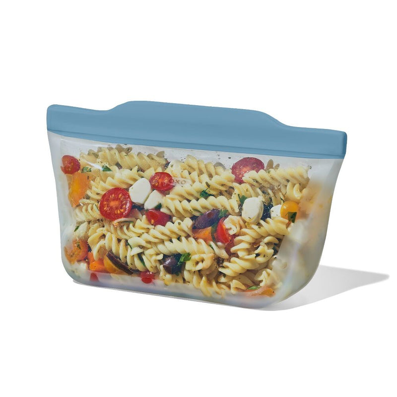 Silicone Reusable Bag  Stand-Up Quart (32 oz) - Ocean Blue G3