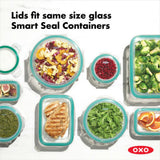 8 Piece Smart Seal Glass Round Container Set E2