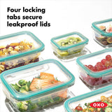 8 Piece Smart Seal Glass Round Container Set N4