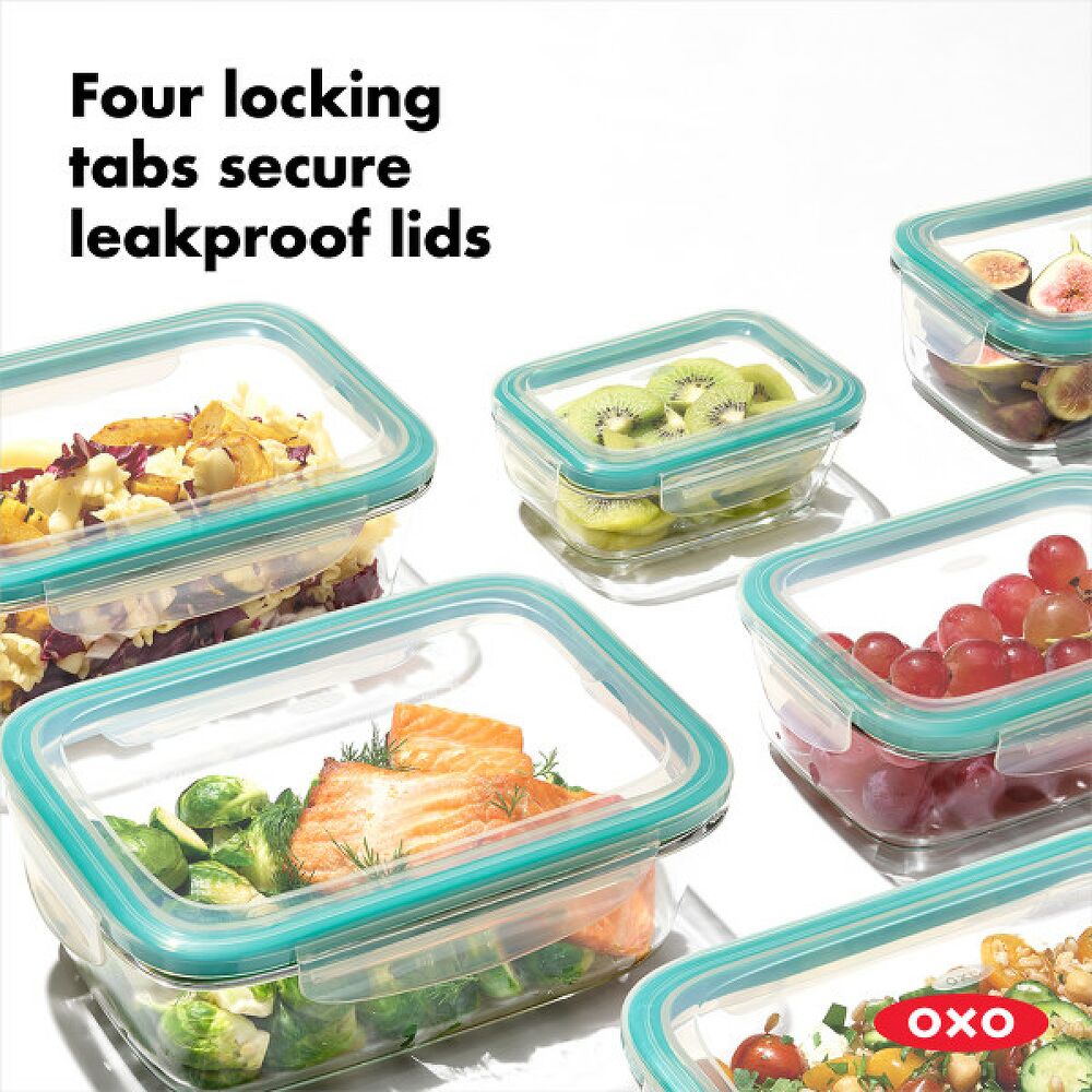 8 Piece Smart Seal Glass Round Container Set E2