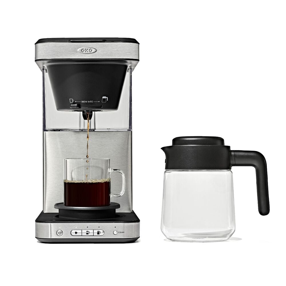 8-Cup Coffee Maker with Podless Single-Serve Function and Glass Carafe O7