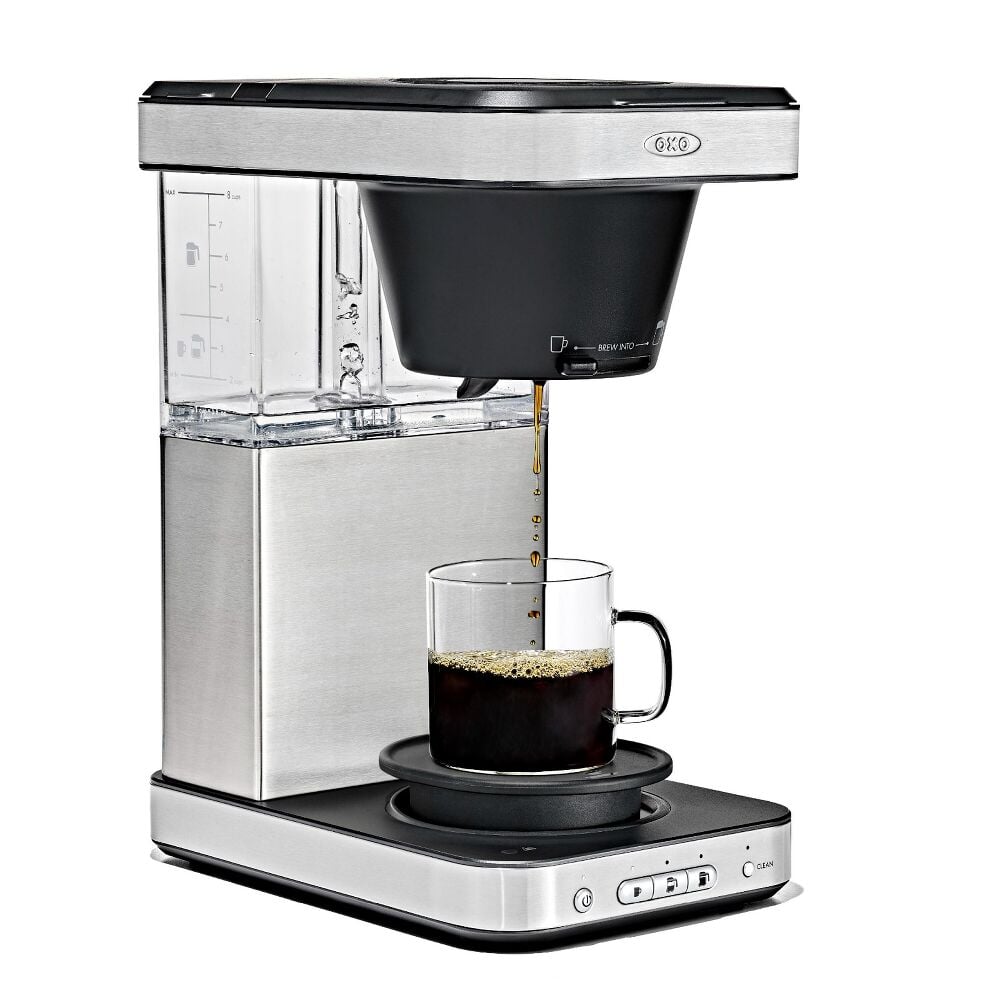 8-Cup Coffee Maker with Podless Single-Serve Function and Glass Carafe O7