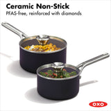 Ceramic Professional Non-Stick 4-Piece Saucepan Set (1.7 Qt & 2.3 Qt) L8