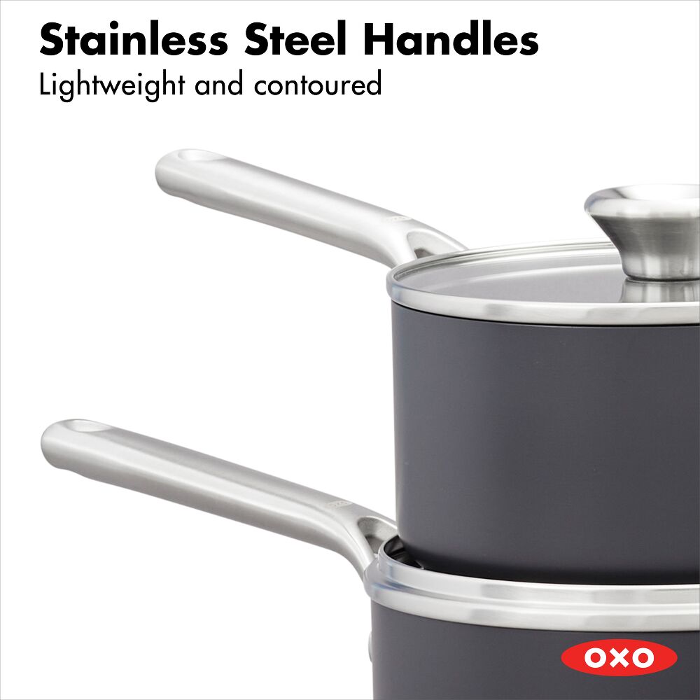Ceramic Professional Non-Stick 4-Piece Saucepan Set (1.7 Qt & 2.3 Qt) L8