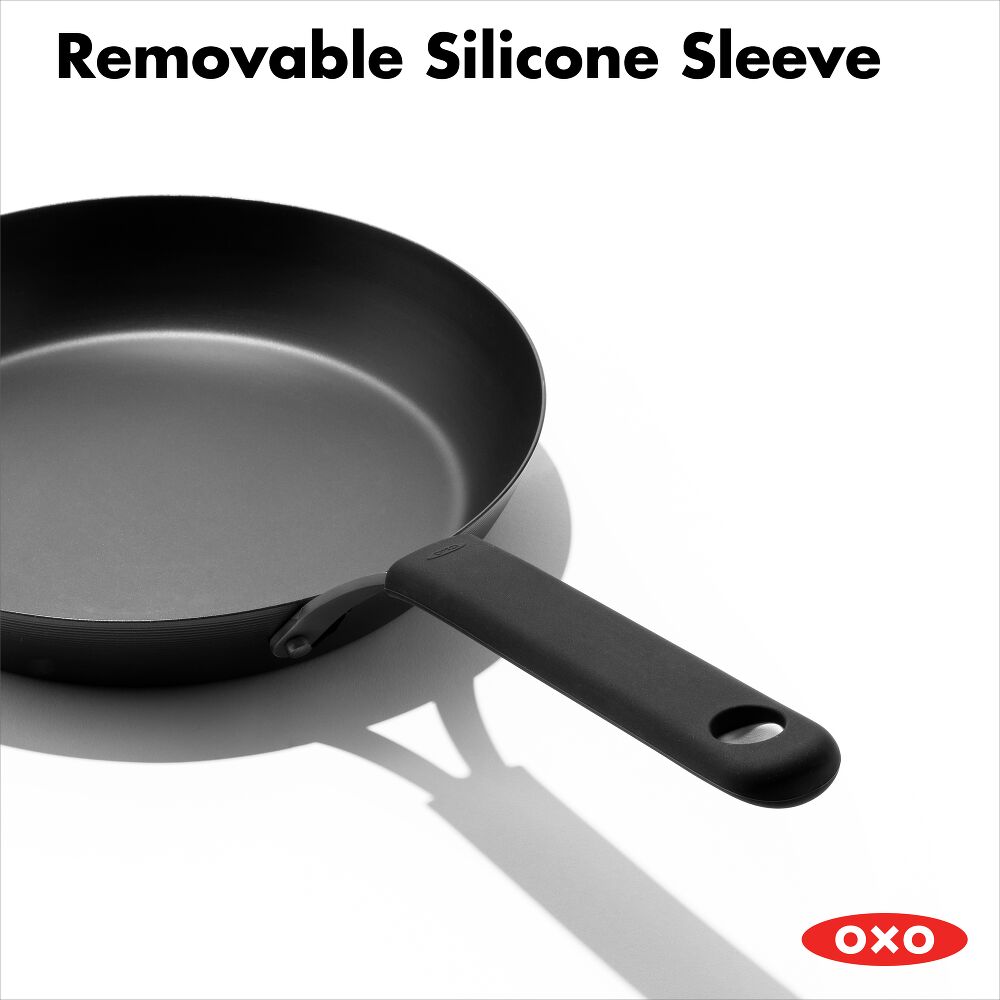 Carbon Steel Obsidian Series 8-Inch Frypan with Silicone Sleeve B4