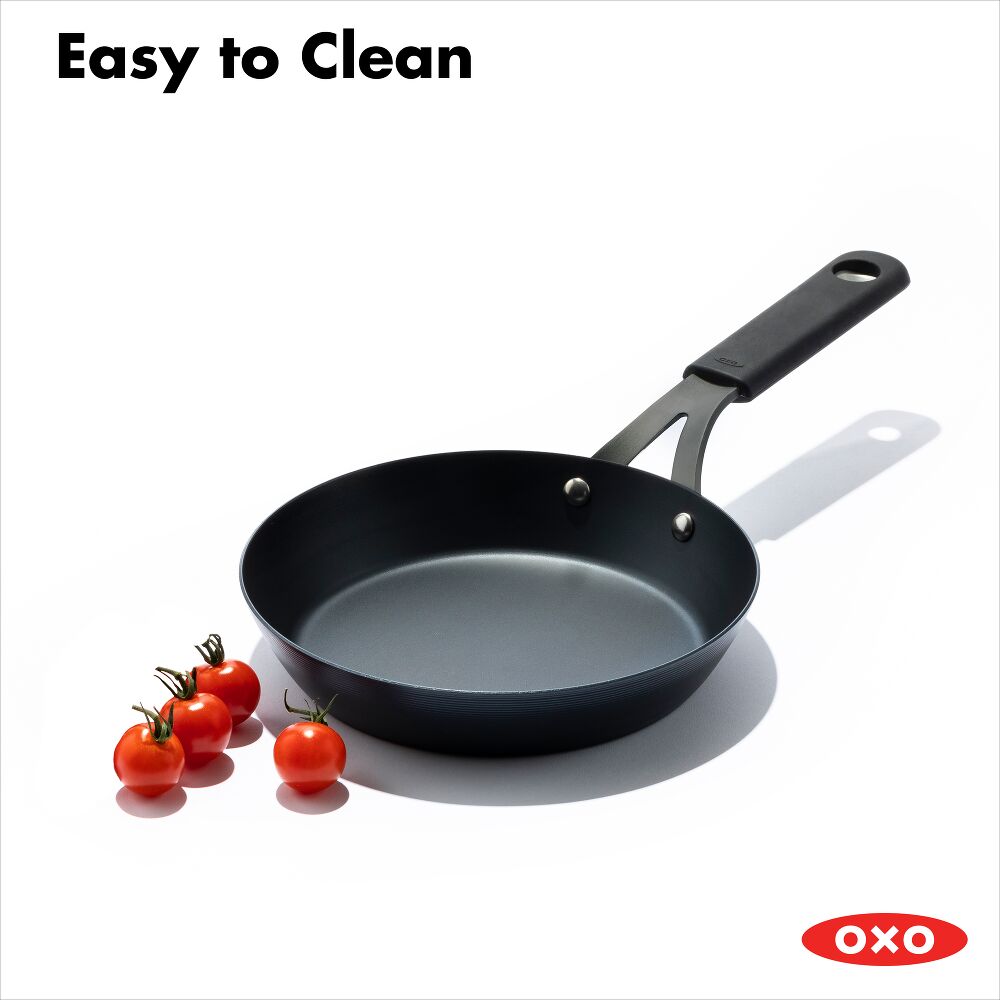 Carbon Steel Obsidian Series 8-Inch Frypan with Silicone Sleeve B4