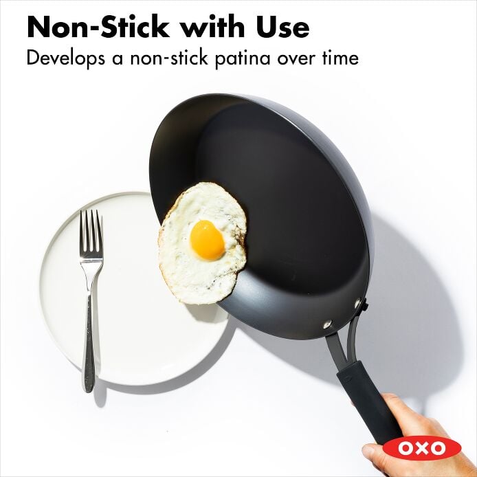 Carbon Steel Obsidian Series 10-Inch Frypan with Silicone Sleeve M0
