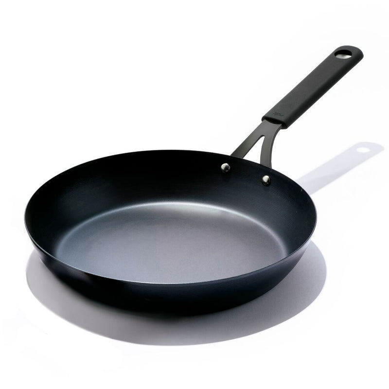 OXO Carbon Steel Obsidian Series 12-Inch Frypan with Silicone Sleeve N5
