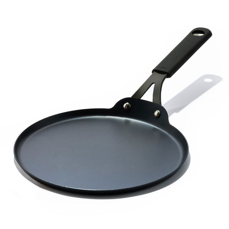 Obsidian Carbon Steel 10-Inch Crêpe Pan with Silicone Sleeve A1