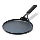 Obsidian Carbon Steel 10-Inch Crêpe Pan with Silicone Sleeve A1