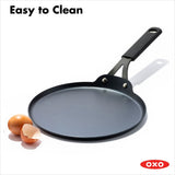 Obsidian Carbon Steel 10-Inch Crêpe Pan with Silicone Sleeve P0