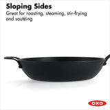 Carbon Steel Obsidian Series 12-Inch Wok with Silicone Sleeve Y8