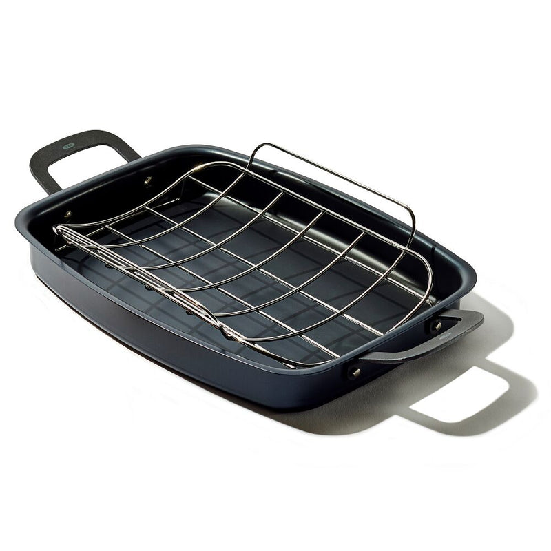 Carbon Steel Obsidian Series Roaster with Rack C3