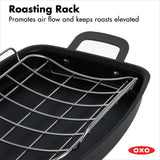 Carbon Steel Obsidian Series Roaster with Rack D4
