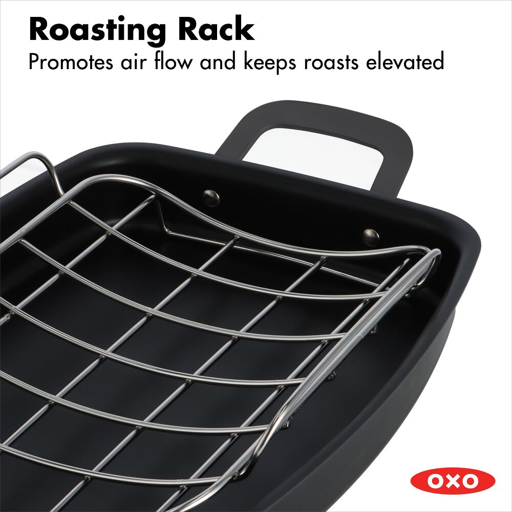 Carbon Steel Obsidian Series Roaster with Rack D4