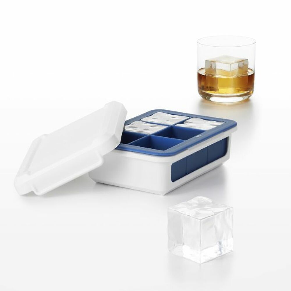 Covered Silicone Ice Cube Tray-Large Cube S0
