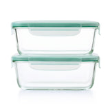 Smart Seal 8 Cup Glass Rectangle Container - Teal B3