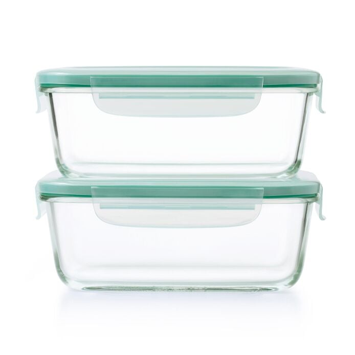 Smart Seal 8 Cup Glass Rectangle Container - Teal B3