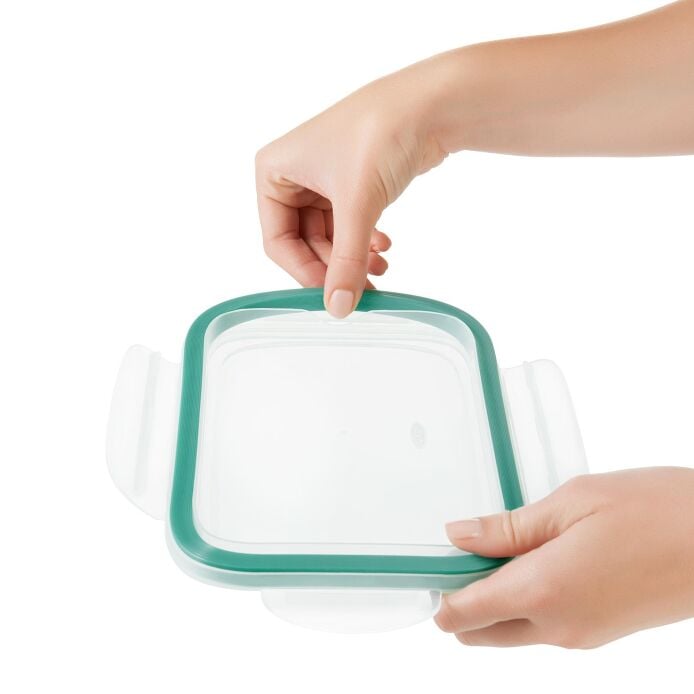 Smart Seal 8 Cup Glass Rectangle Container - Teal B3