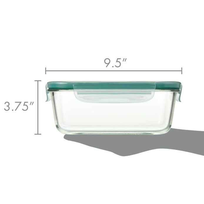 Smart Seal 8 Cup Glass Rectangle Container - Teal B3