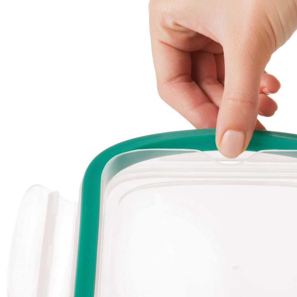 Smart Seal 3.5 Cup Glass Rectangle Container - Teal S2