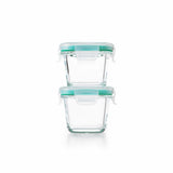 4 Piece Smart Seal Glass Mini Square Container Set V9