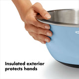 3-Piece Stainless Steel Mixing Bowl Set - Blue/Gray G7