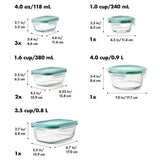 16 Piece Glass Smart Seal Everyday Container Set G2