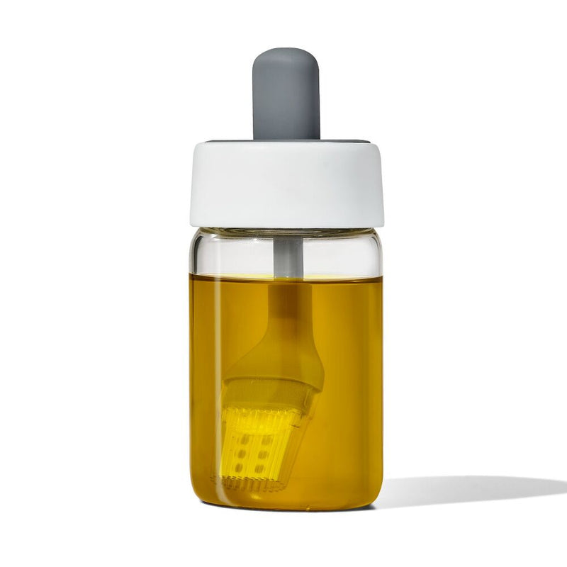 Glass Oil Bottle and Silicone Brush Set L2