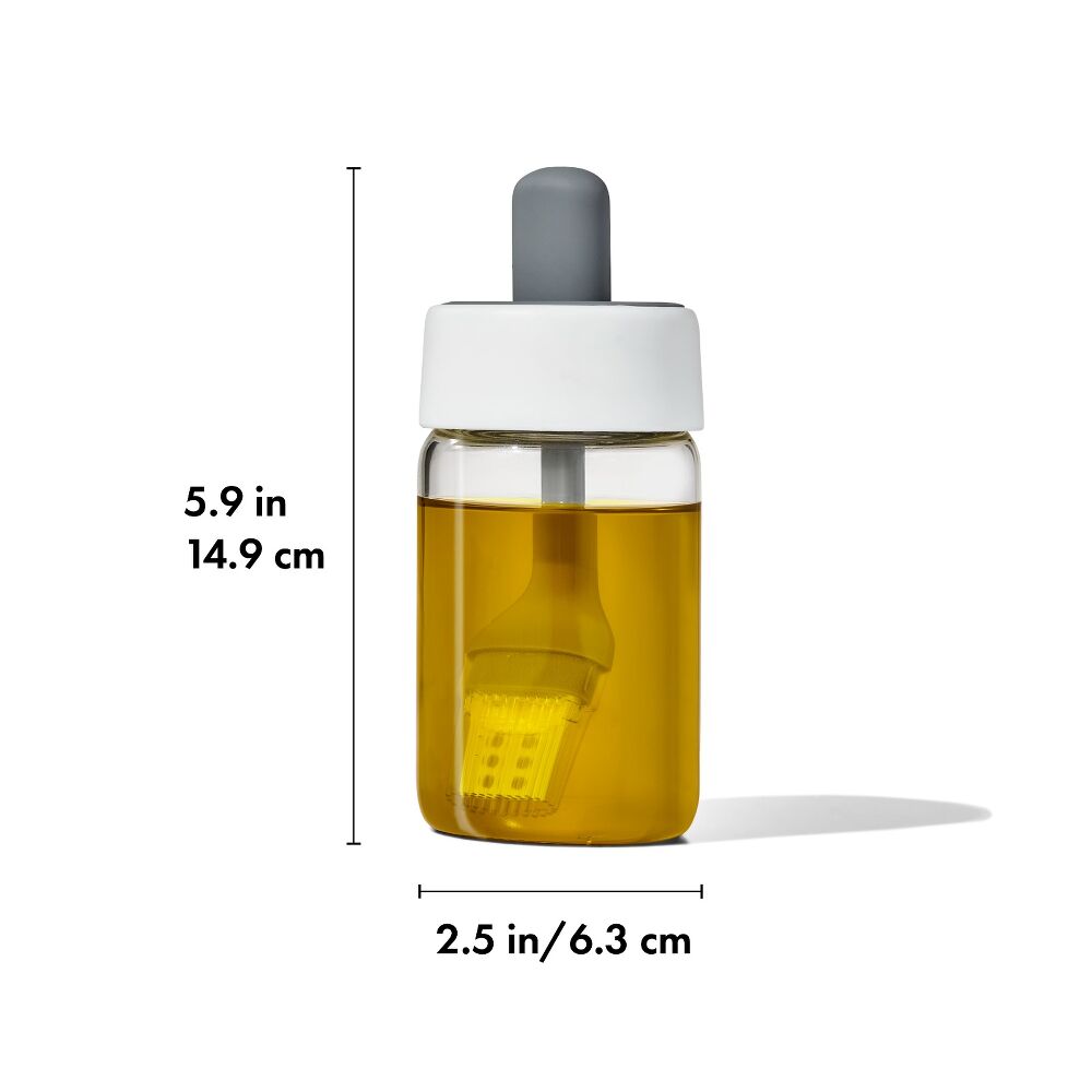 Glass Oil Bottle and Silicone Brush Set G4