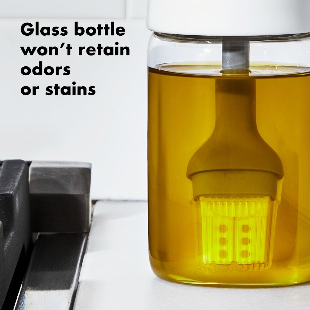 Glass Oil Bottle and Silicone Brush Set L2