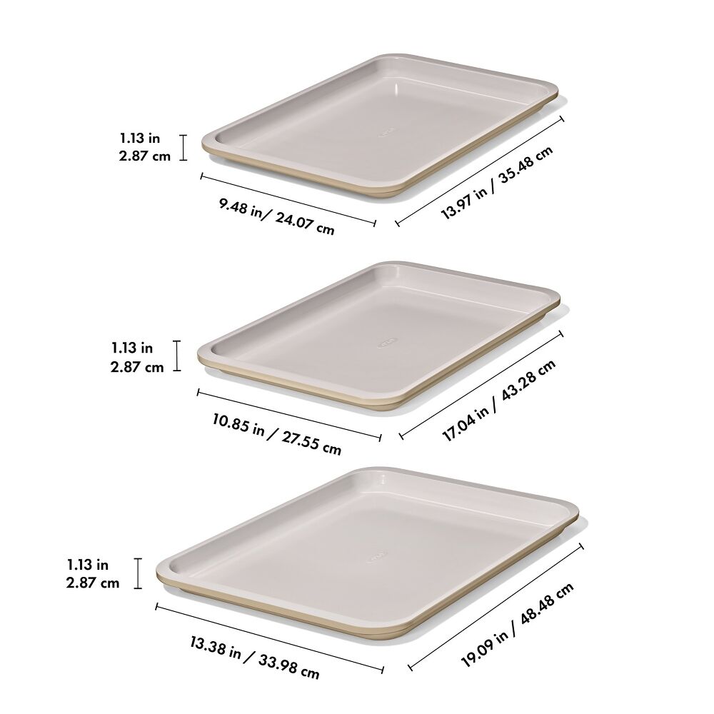 Non-Stick Pro Ceramic Coated Metal Bakeware 3 Pc Set H7