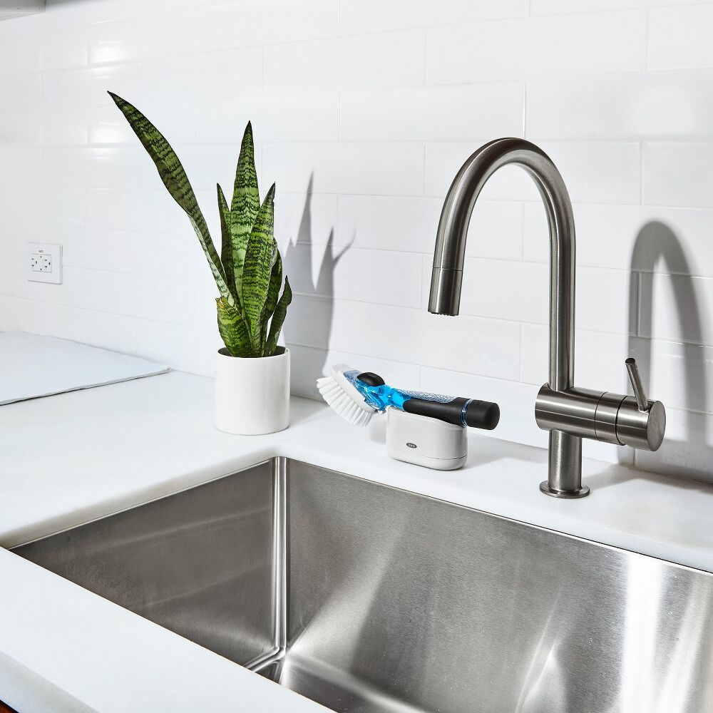 Soap Dispensing Dish Brush Storage Set H3