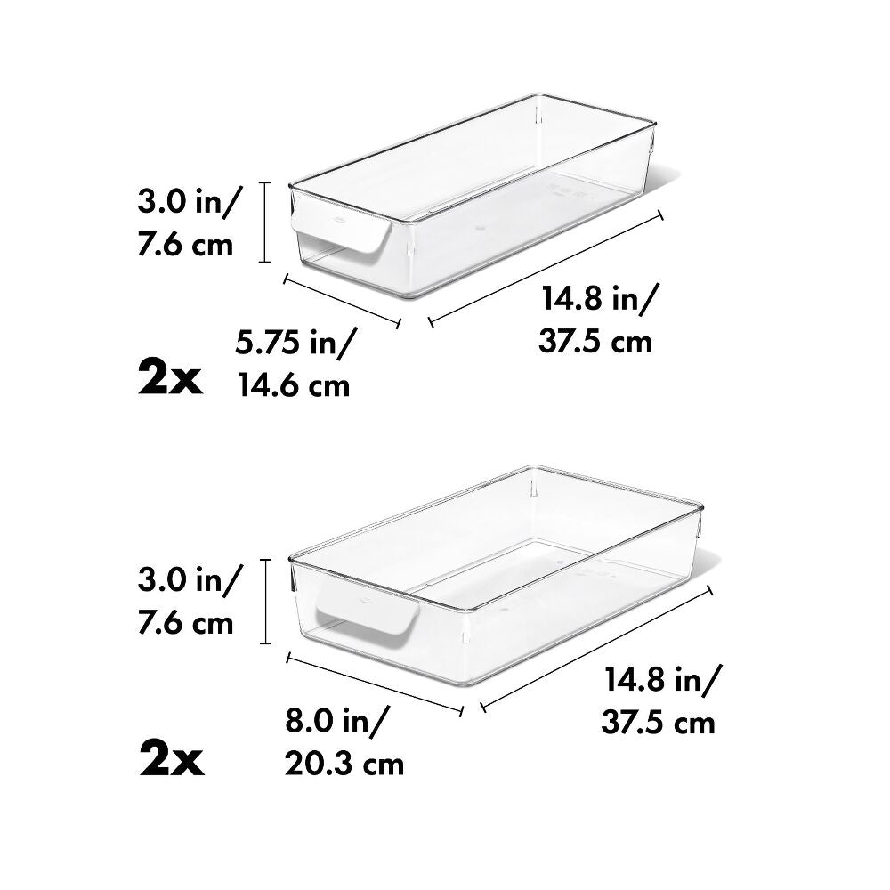 4 Piece Refrigerator Storage Bin Starter Set A3