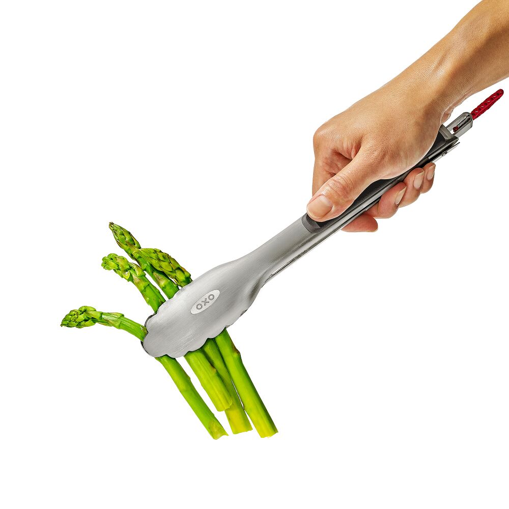 OXO Outdoor 10.5in Camp Stove Tongs with Bottle Opener D6