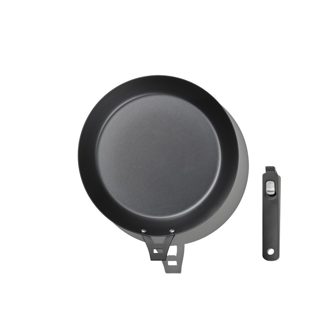 Outdoor 12-inch Carbon Steel Pan with Removable Handle O2