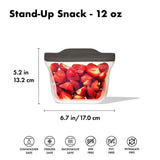 Outdoor Silicone Reusable Stand Up Snack Bag (12 oz) Q6