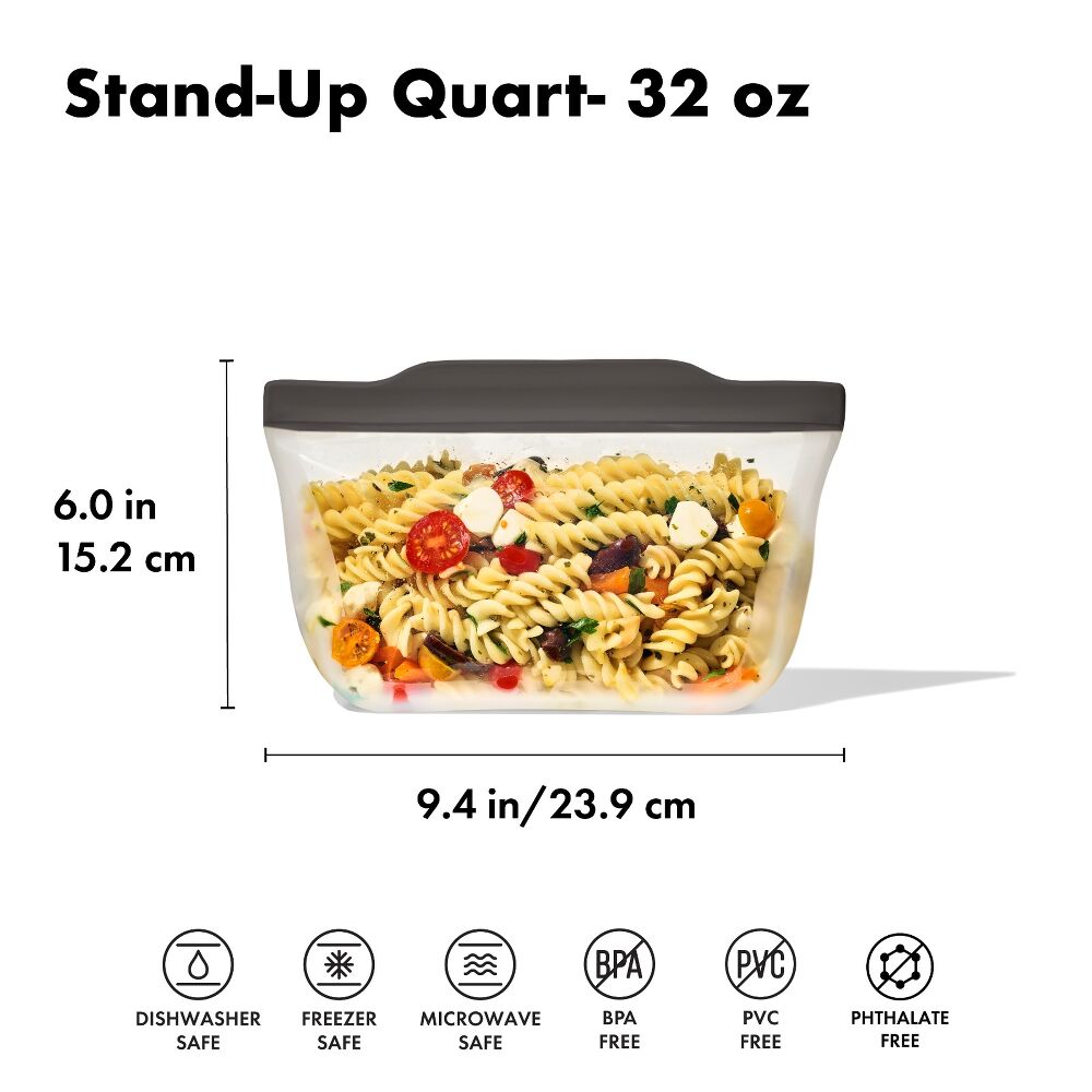 Outdoor Silicone Reusable Stand Up Bag Quart (32 oz) K3