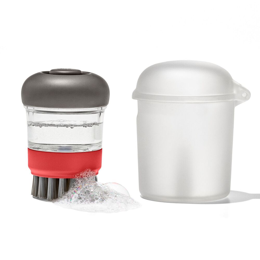 Outdoor Soap Dispensing Dish Brush with Storage Case Y5
