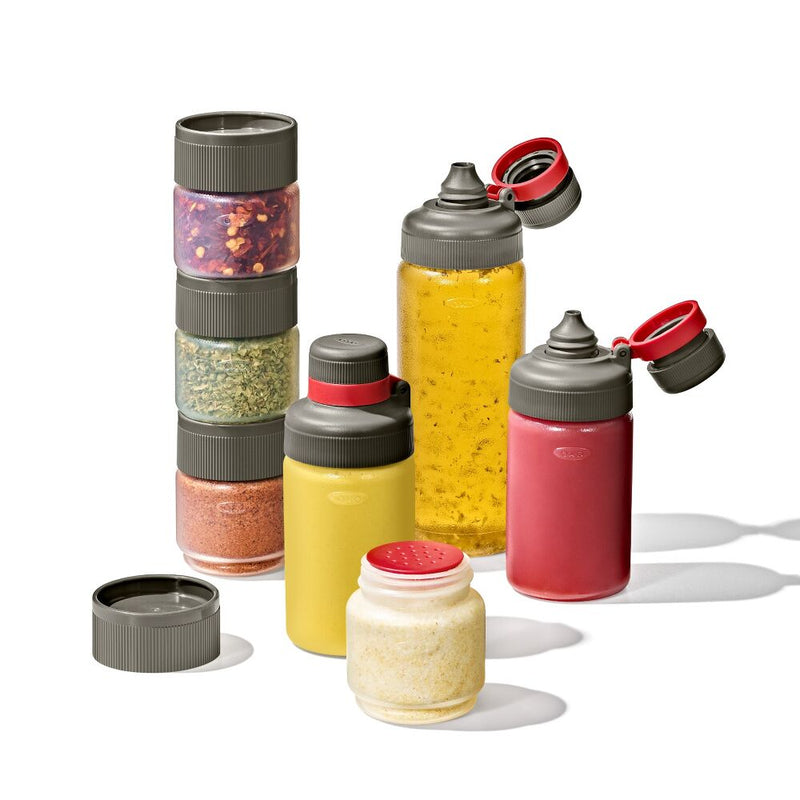 Outdoor 7-Piece Spice Shaker & Squeeze Bottle Set M6