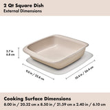 2 Qt Square Stoneware Baking Dish B4