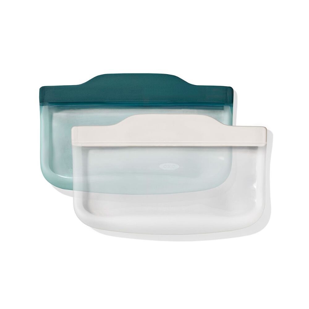 Silicone Reusable Bag -  4 Piece Lunch Set - Oat/Lagoon Z1