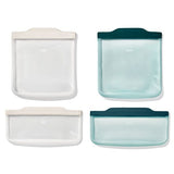 Silicone Reusable Bag -  4 Piece Lunch Set - Oat/Lagoon Z1