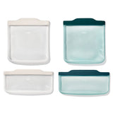 Silicone Reusable Bag -  4 Piece Lunch Set - Oat/Lagoon Z1