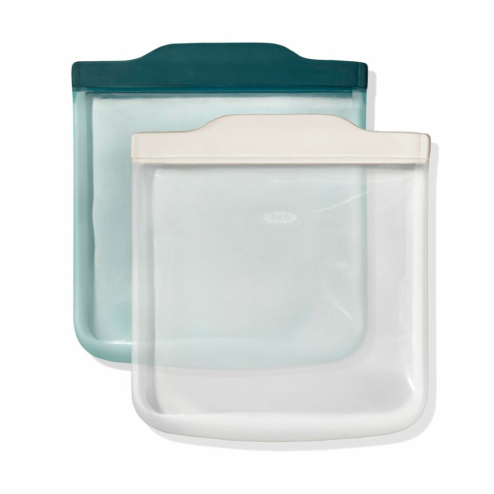 Silicone Reusable Bag -  4 Piece Lunch Set - Oat/Lagoon Z1